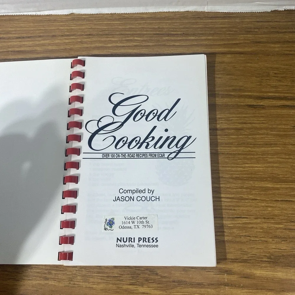 VTG Good Cooking 101 On The Road Recipes Cookbook Jason Couch Nuri Press Comb